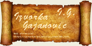 Izvorka Gajanović vizit kartica